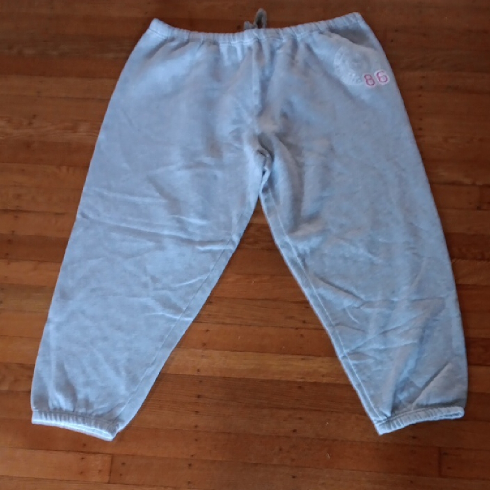 PINK Victoria's Secret Light Blue Kids Sweatpants with Pink 86 Accent
